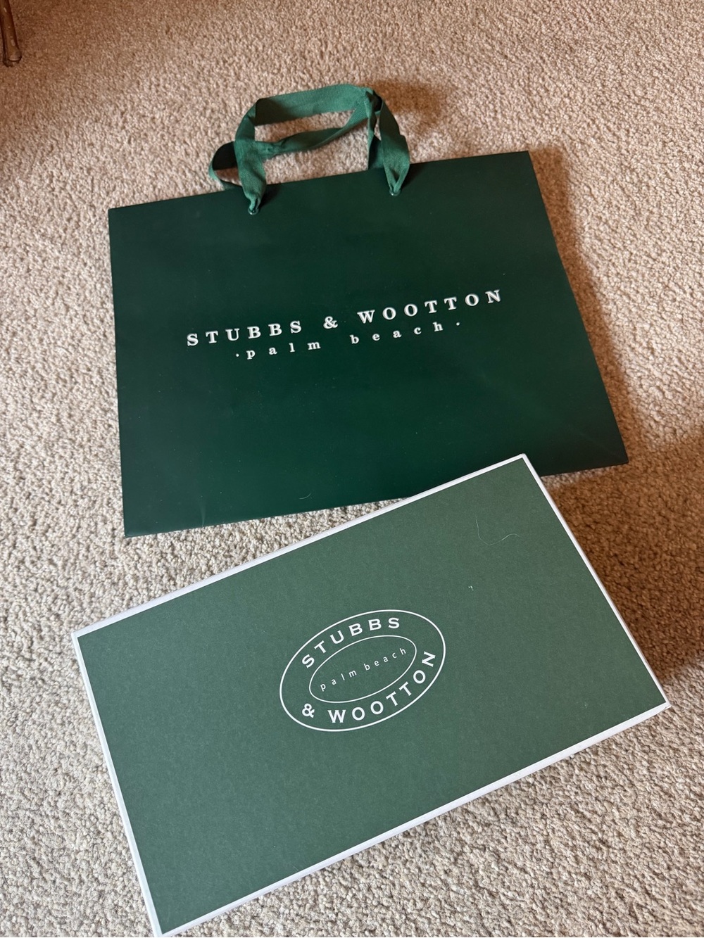 Stubs & Wootton shoe box, shopping bag, shoe horn, dust bags, cloth set